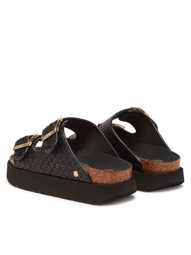 Genuins Papucs Genuins Hawaii Raffia G106362 Fekete