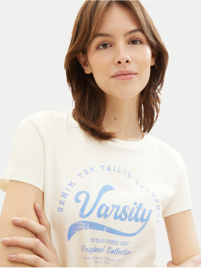 Tom Tailor Denim Tom Tailor Denim Camiseta 1040185 Blanco Regular Fit