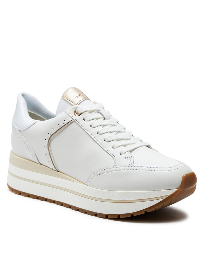 Geox Sneakersy Geox D New Kency D45MZA 08502 C1000 Bílá