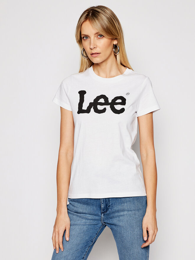 Lee Lee T-Shirt Logo Tee L42UER12 112109470 Weiß Regular Fit