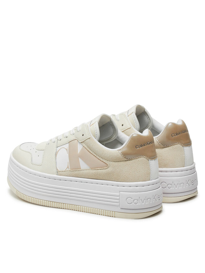 Calvin Klein Jeans Sneakersy Calvin Klein Jeans Bold Platf Low Lace Mix Nbs Mtr YW0YW01482 Bílá