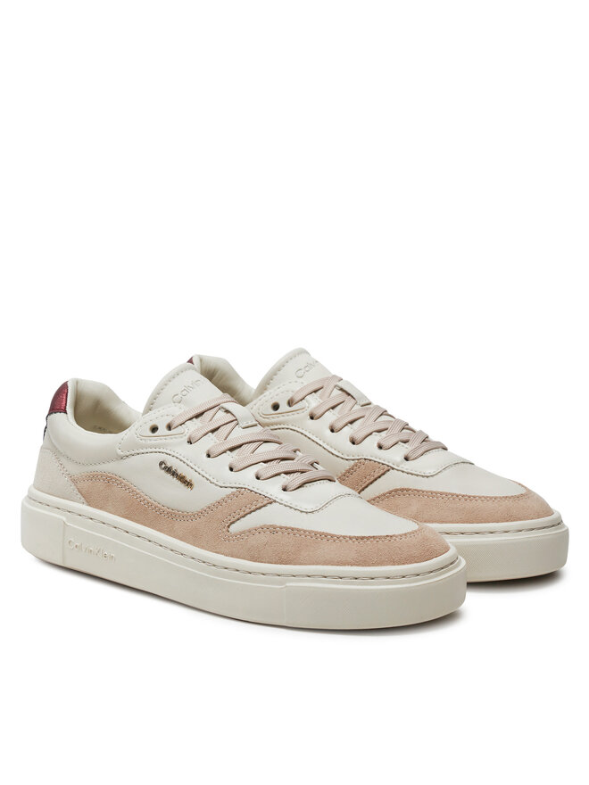 Calvin Klein Сникърси Calvin Klein Cupsole Lace Up W/Ml Mix M HW0HW02114 Бежов