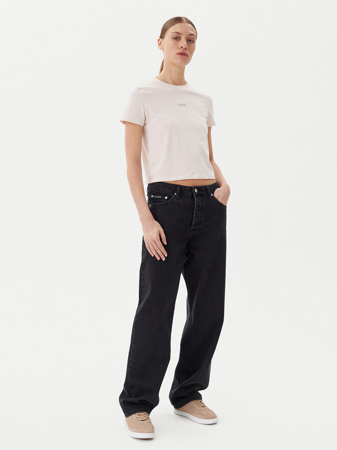 Calvin Klein Jeans Calvin Klein Jeans Camiseta Placed Institutional J20J225524 Rosa Slim Fit