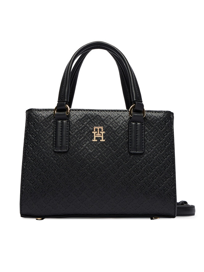 Tommy Hilfiger Handtasche Tommy Hilfiger Th Daily Mini Tote Mono AW0AW18416 Schwarz