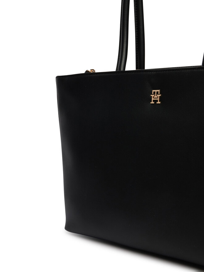 Tommy Hilfiger Handtasche Tommy Hilfiger Th Logotape Tote AW0AW18742 Schwarz