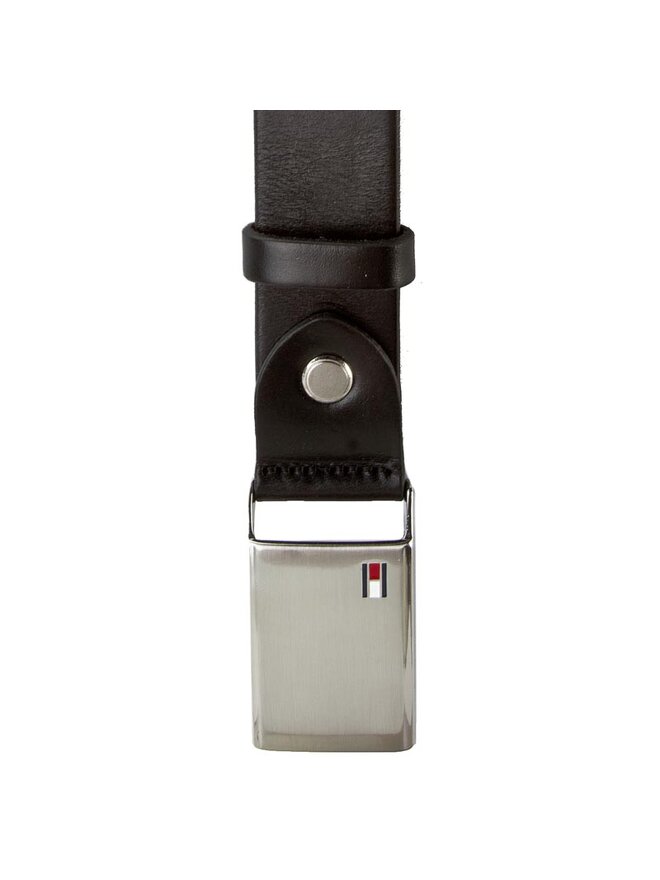 Tommy Hilfiger Pánský pásek Tommy Hilfiger Th Plaque Belt 3.5 Adj AM0AM01995 Černá