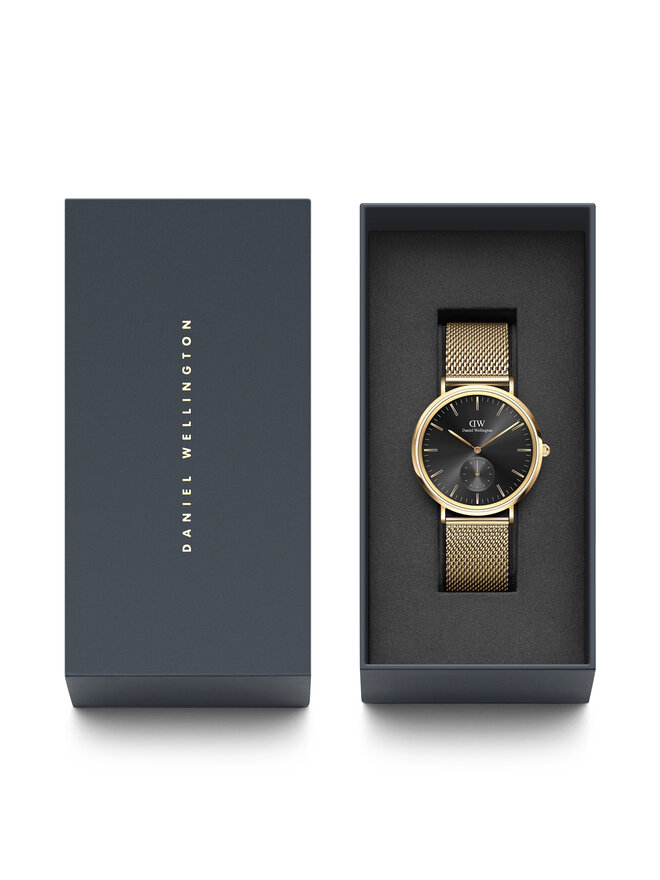Daniel Wellington Pulkstenis Daniel Wellington Classic Multi-Eye Evergold Onyx DW00100713 Zelta