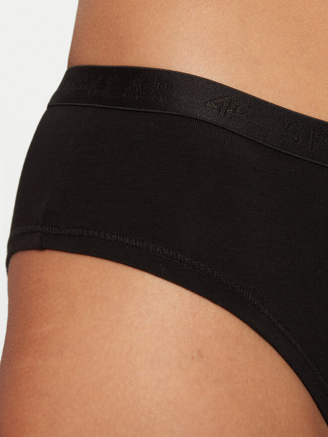 4F 4F 2er-Set klassische Damenslips 4FWMM00UPTSF025 Schwarz