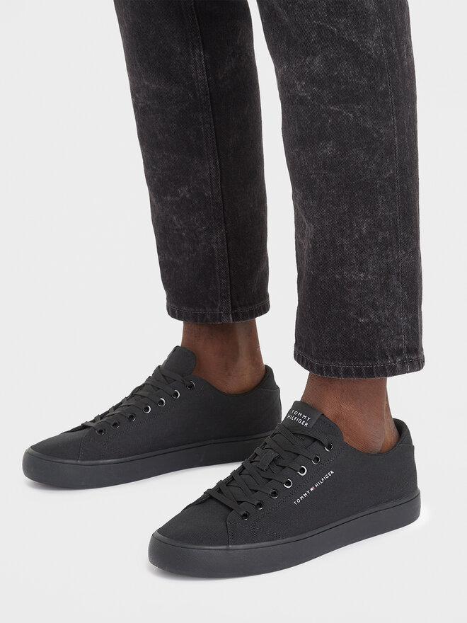Tommy Hilfiger Teniszcipő Tommy Hilfiger Th Hi Vulc Low Canvas FM0FM04882 Fekete