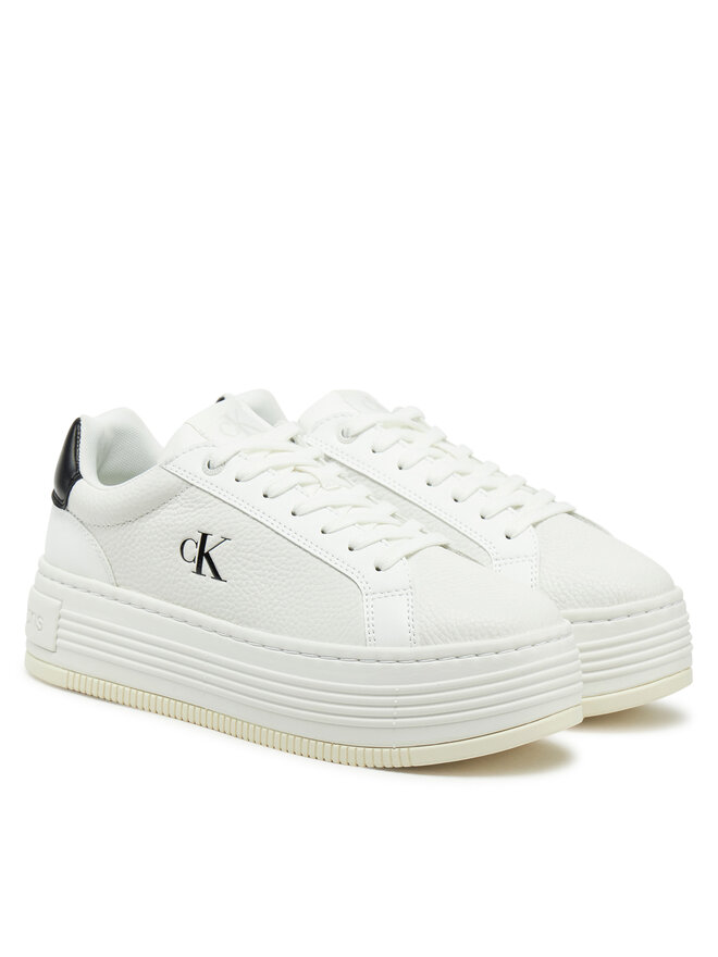 Calvin Klein Jeans Sportcipők Calvin Klein Jeans Bold Flatf Low Lace Mg YW0YW01766 Fehér