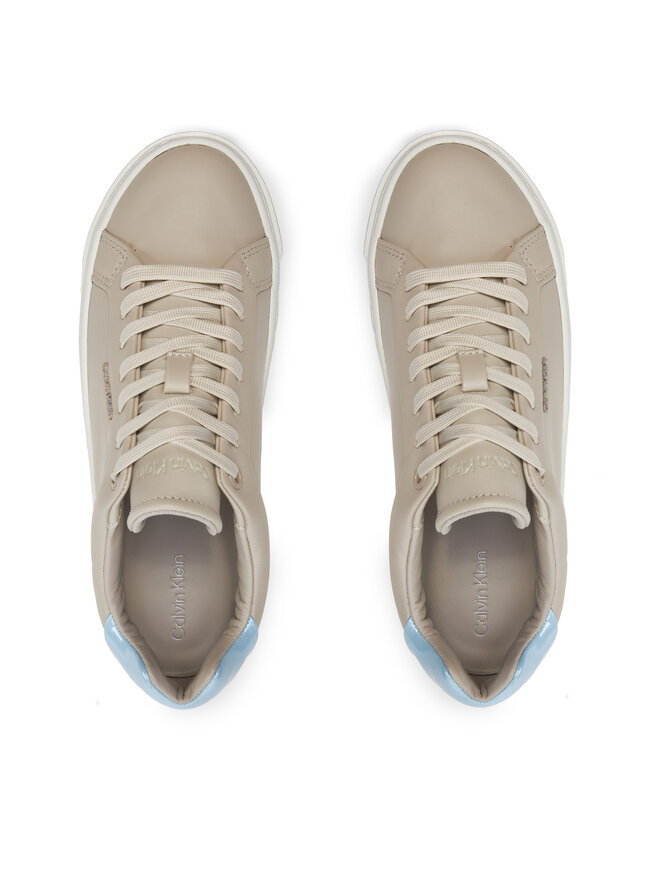 Calvin Klein Snīkeri Calvin Klein Cupsole Lace Up W/Ml Lth HW0HW02119 Bēšs