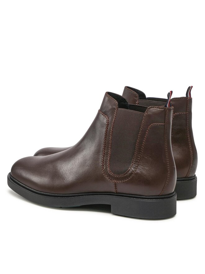 Tommy Hilfiger Боти тип челси Tommy Hilfiger Elevated Rounded Lth Chelsea FM0FM04183 Кафяв