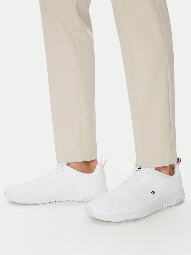Tommy Hilfiger Sneakers Tommy Hilfiger Corporate Knit Rib Runner FM0FM02838 Weiß