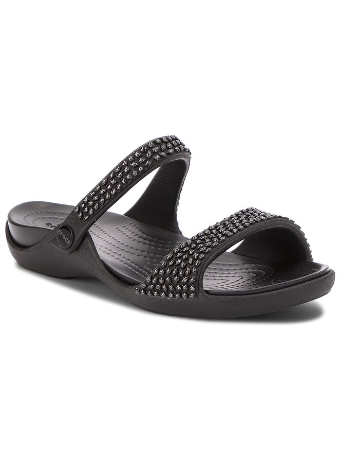 Pantoletten Crocs Cleo V Diamante Sandal W 205102 Schwarz eschuhe