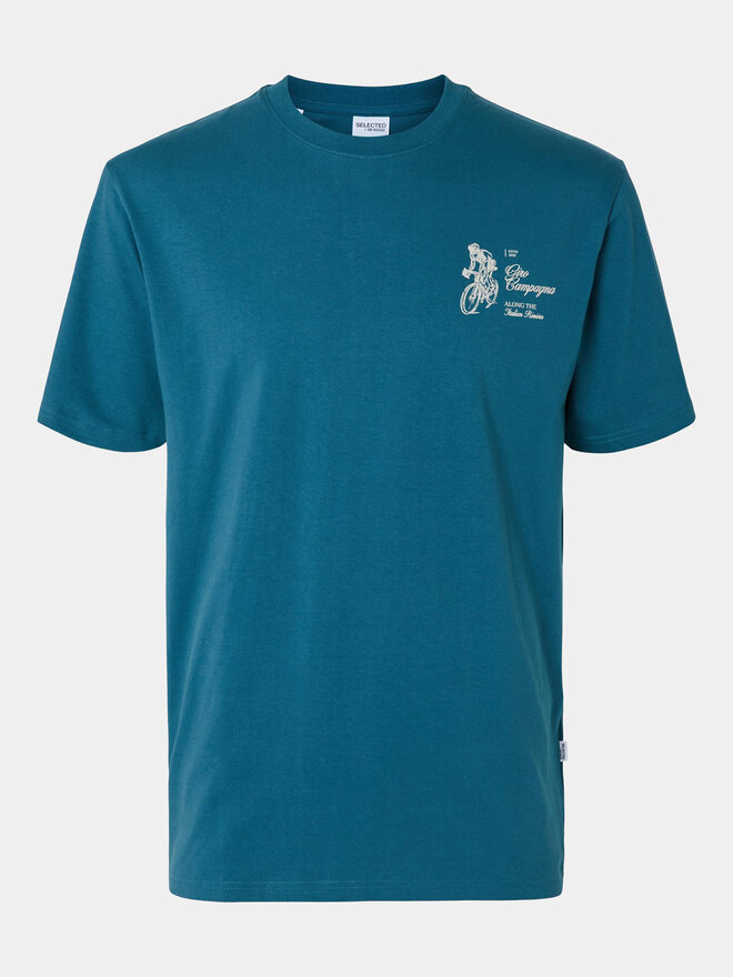 Selected Homme Selected Homme T-Shirt Slhrelaxaries 16094014 Türkisfarben Relaxed Fit