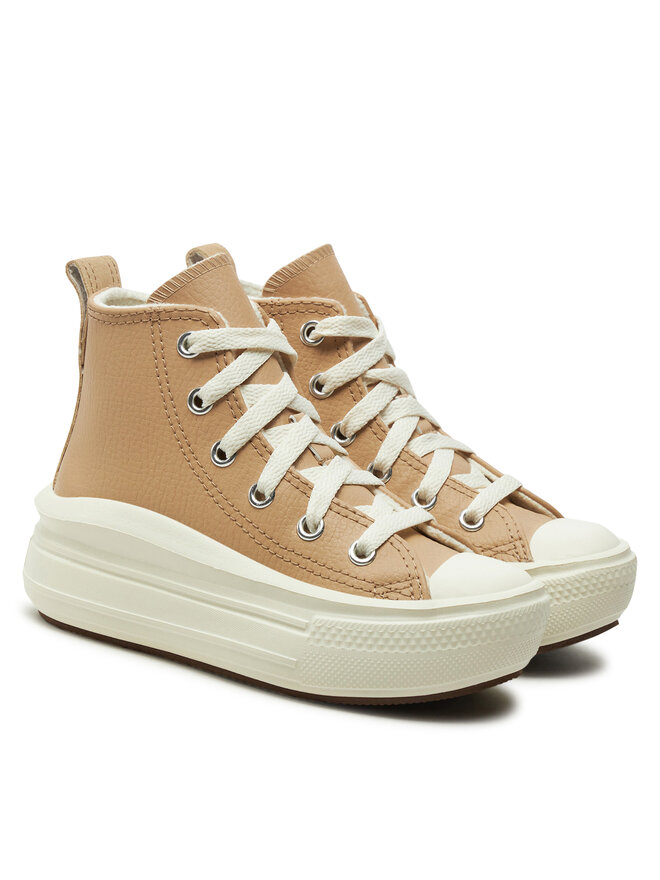 Converse Plátěnky Converse Chuck Taylor All Star Move Platform Leather A09262C Béžová
