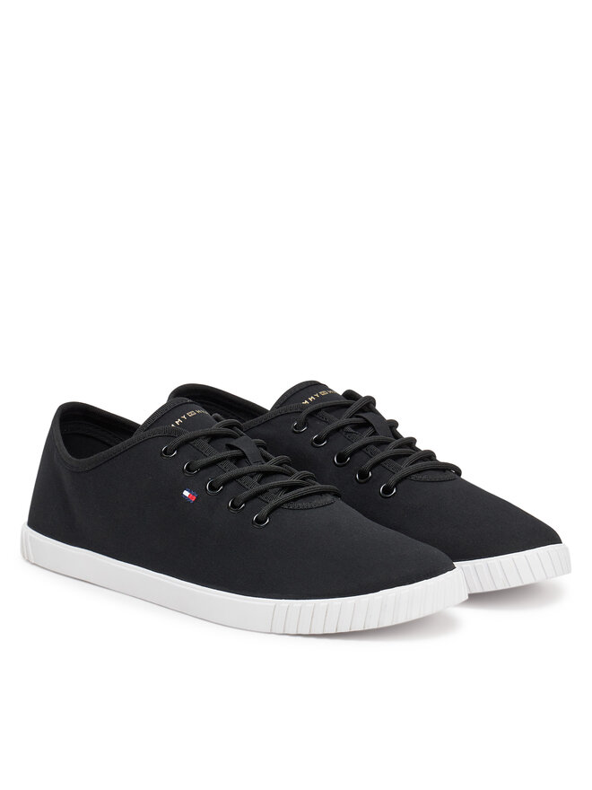 Tommy Hilfiger Tenisky Tommy Hilfiger Canvas Lace Up Sneaker FW0FW08641 Černá