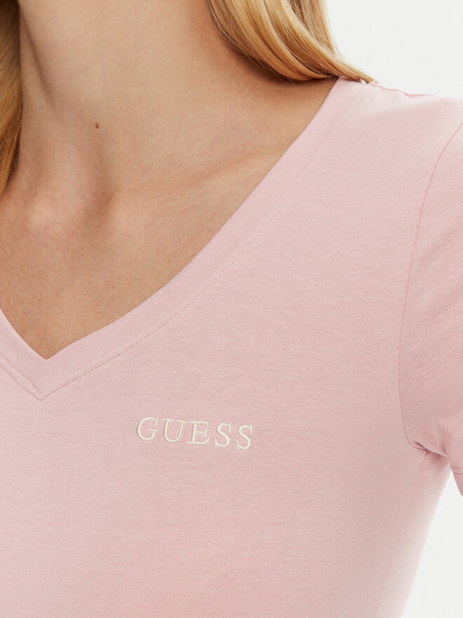 Guess Guess Marškinėliai O5RI02 KBBU1 Rožinė Regular Fit