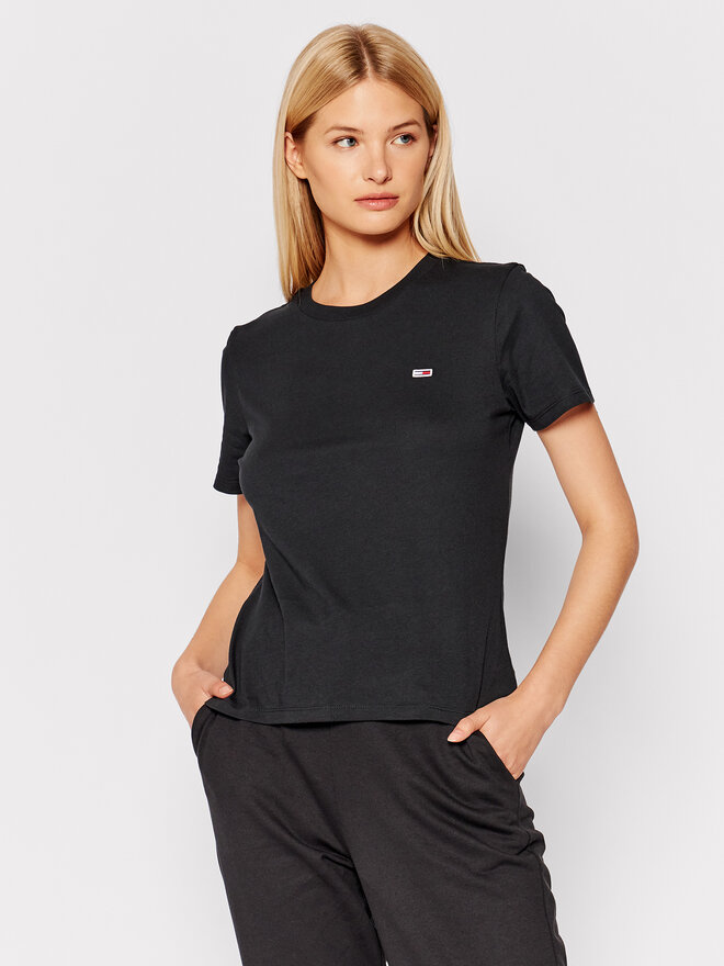 Tommy Jeans Tommy Jeans Marškinėliai Tjw Jersey DW0DW09198 Juoda Regular Fit