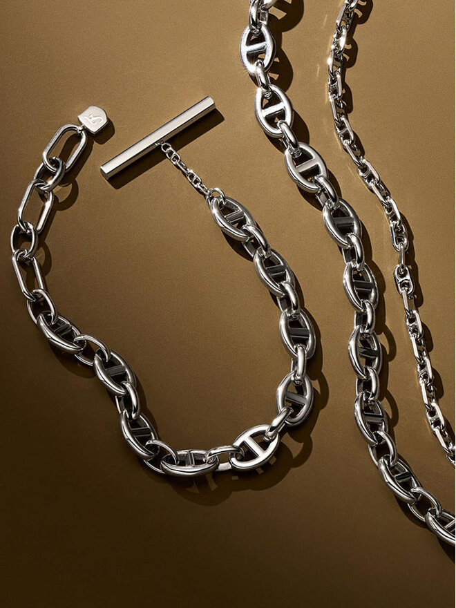 Fossil Колие Fossil Heritage D-Link JA7242040 Сребрист