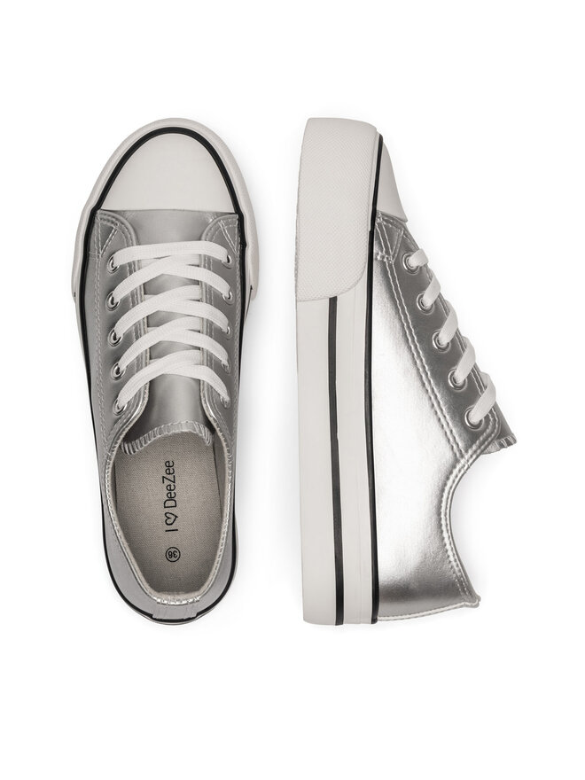 DeeZee Sneakers aus Stoff DeeZee CSS20531-02 Silberfarben