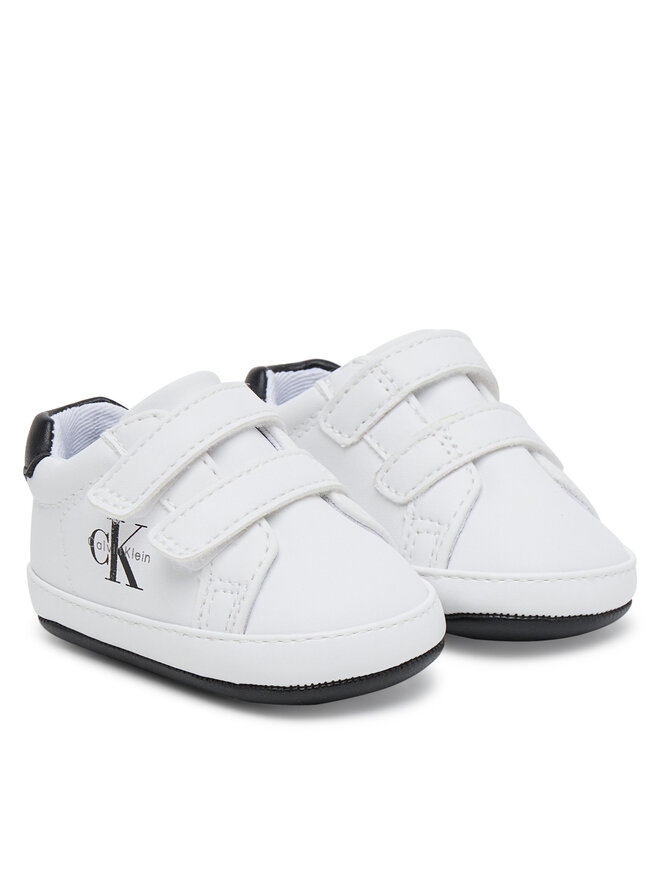 Calvin Klein Sneakersy Calvin Klein Low Cut Velcro Sneaker V0B9-83145-1582 Biela