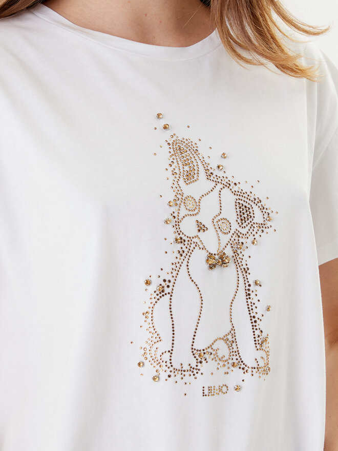 Liu Jo Liu Jo Camiseta MF5412 JS923 Blanco Regular Fit