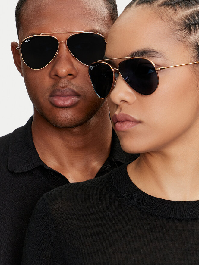 Ray-Ban Okulary przeciwsłoneczne Ray-Ban Aviator Reverse 0RBR0101S 92023A Różowe złocenie
