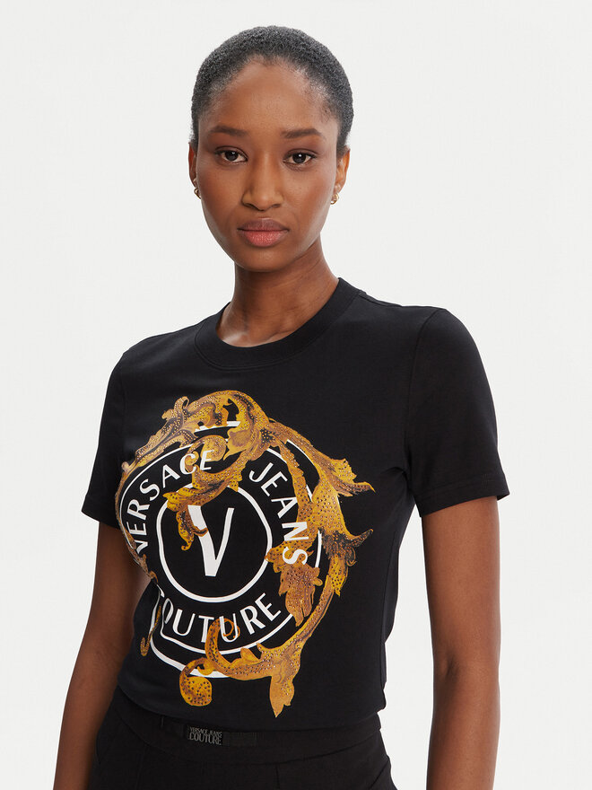 Versace Jeans Couture Versace Jeans Couture Camiseta 79HAHE01 CJ02E Negro Regular Fit
