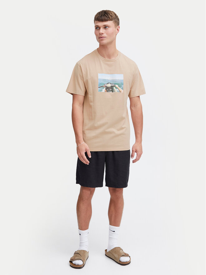 Solid Solid Camiseta 21108237 Beis Regular Fit