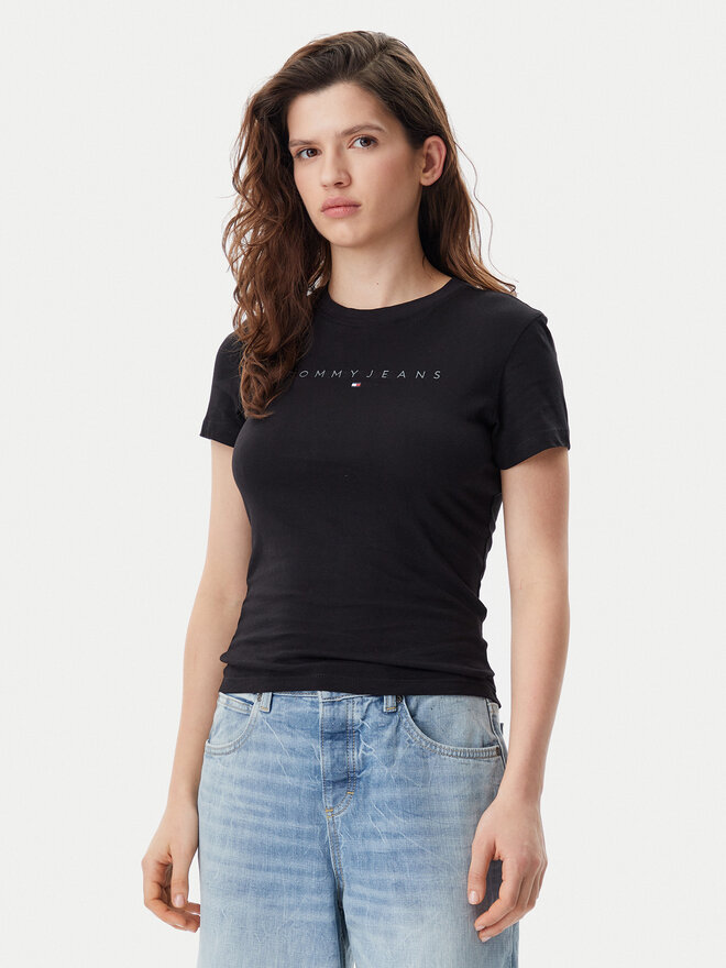 Tommy Jeans Tommy Jeans Camiseta Tonal Linear DW0DW20315 Negro Slim Fit