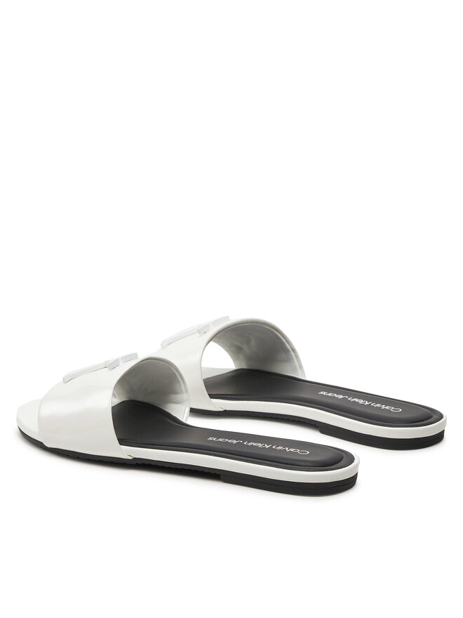 Calvin Klein Jeans Papucs Calvin Klein Jeans Flat Sandal Slide Mg Met YW0YW01348 Fehér