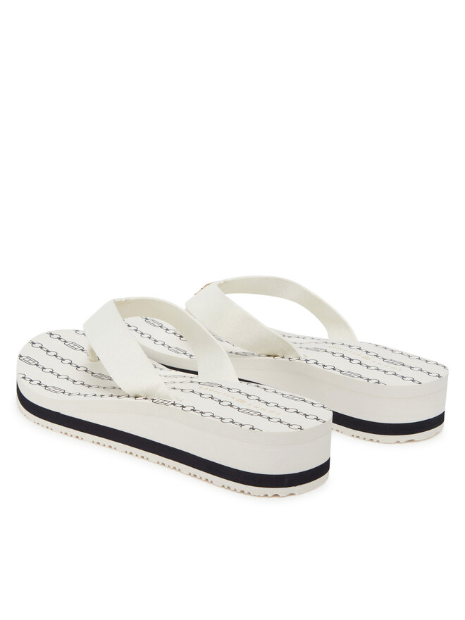 Tommy Hilfiger Žabky Tommy Hilfiger Im Th Chainprint Midwedge Sandal FW0FW08527 Bílá