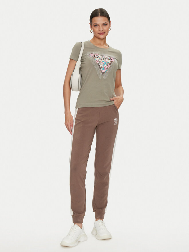 Guess Guess Marškinėliai Cherry Flower W4YI26 J1314 Žalia Slim Fit