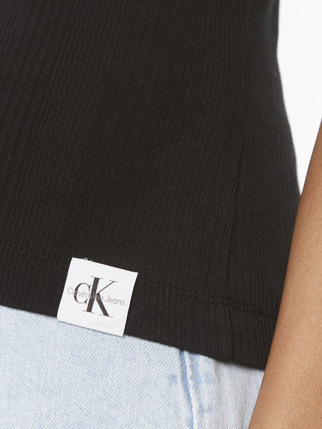 Calvin Klein Jeans Calvin Klein Jeans Top Variegated J20J223104 Schwarz Slim Fit