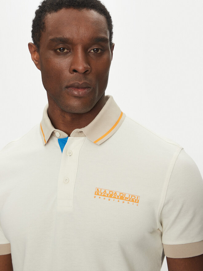 Napapijri Napapijri Poloshirt E-Zeri NP0A4ID4 Écru Regular Fit