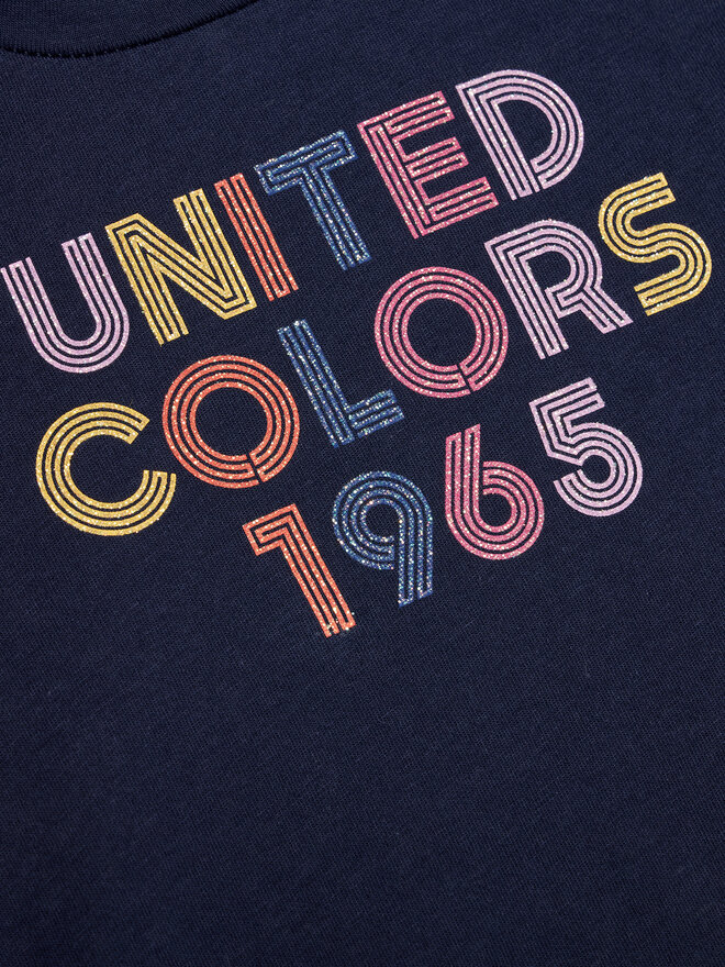 United Colors Of Benetton United Colors Of Benetton Póló 3I1XC1527 Sötétkék Regular Fit