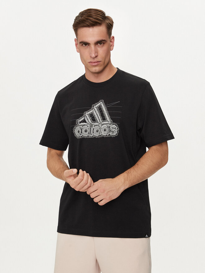 adidas adidas Marškinėliai Growth Badge Graphic IN6258 Juoda Regular Fit