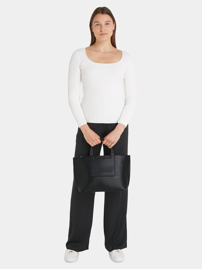 Calvin Klein Handtasche Calvin Klein Ck Set Tote Medium K60K611077 Schwarz