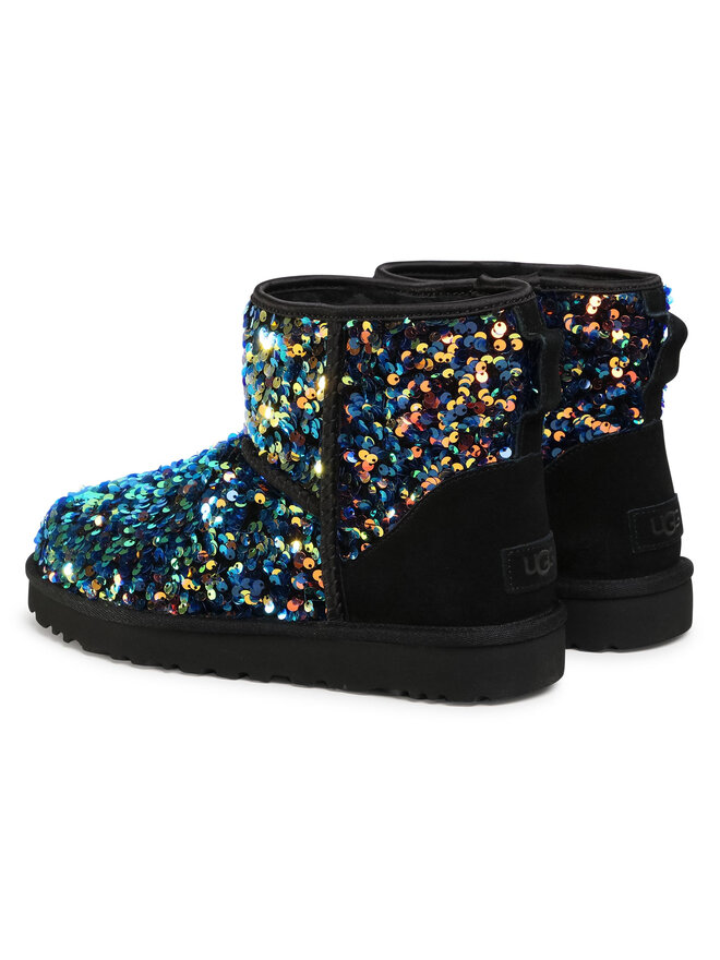 Ugg Μπότες Χιονιού Ugg W Classic Mini Stellar Sequin 1112515 Μαύρο