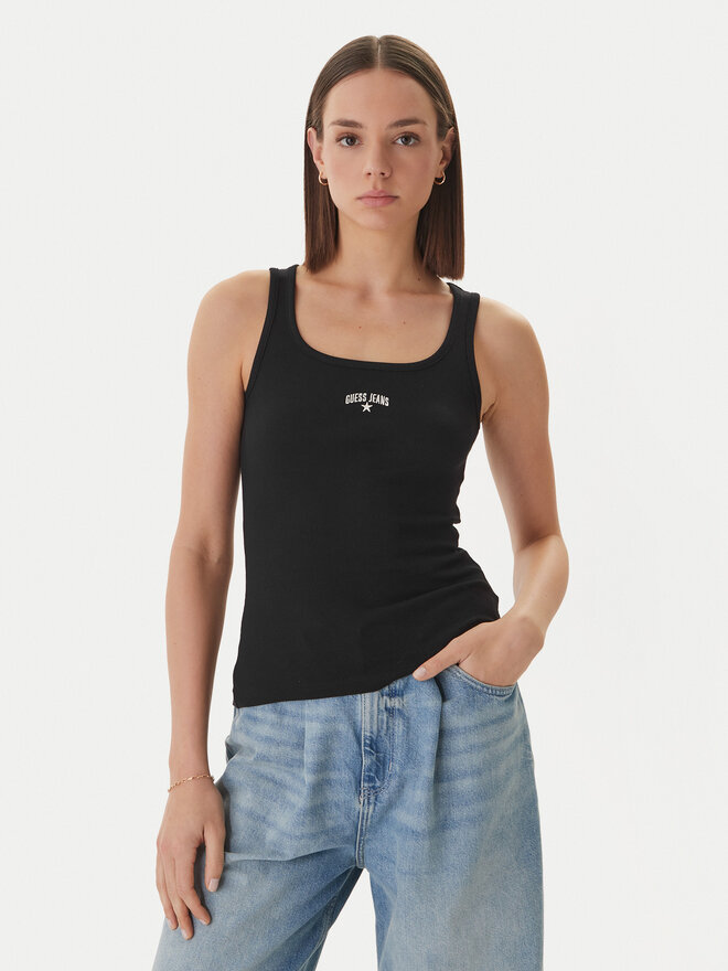 Guess Jeans Guess Jeans Топ W6GPZ2 KA0H1 Чорний Slim Fit