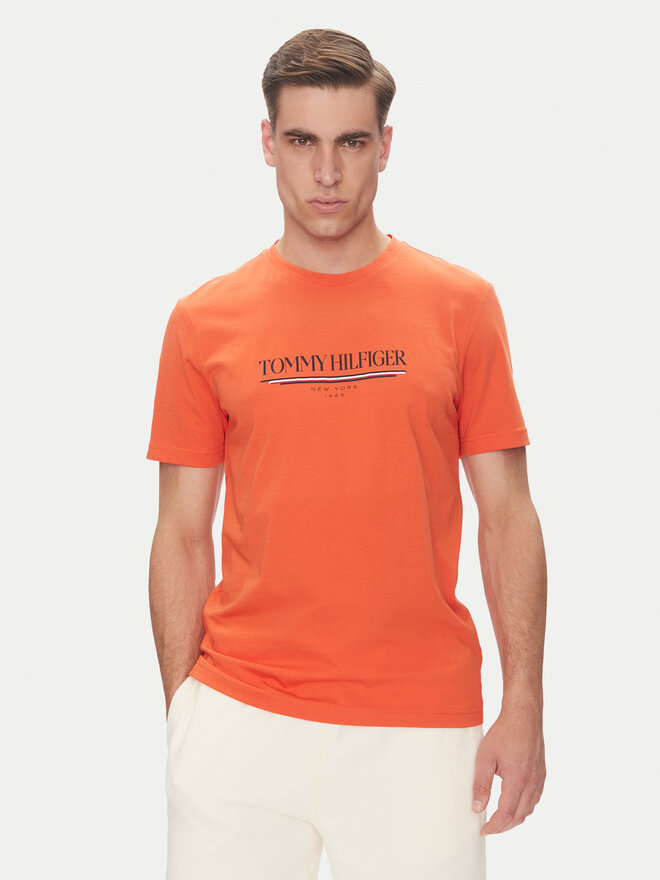 Tommy Hilfiger Tommy Hilfiger Marškinėliai Brand Love MW0MW40324 Oranžinė Regular Fit