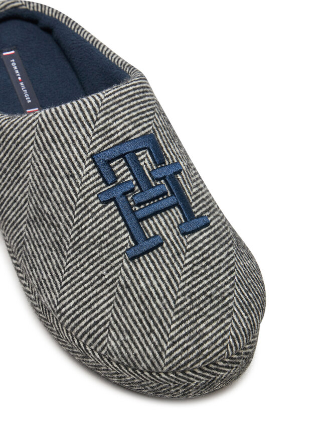 Tommy Hilfiger Papuče Tommy Hilfiger Embroi Herringbone House Shoe FM0FM05539 Čierna