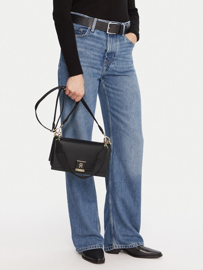 Tommy Hilfiger Handtasche Tommy Hilfiger Her Med Crossover AW0AW17726 Schwarz