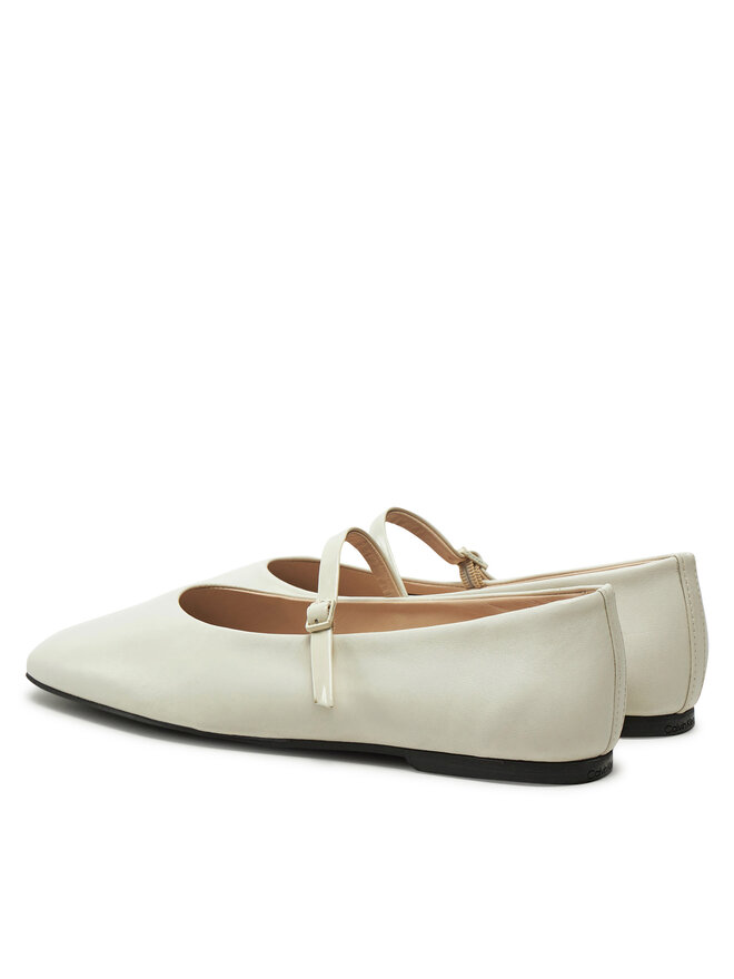 Calvin Klein Ballerinas Calvin Klein Mary Jane Ballerina - Lth HW0HW02307 Écru
