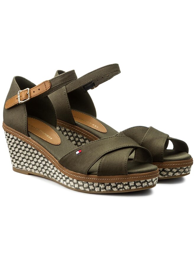 Espadrilles Tommy Hilfiger Iconic Elba Sandal Basic FW0FW02648 Grun eschuhe