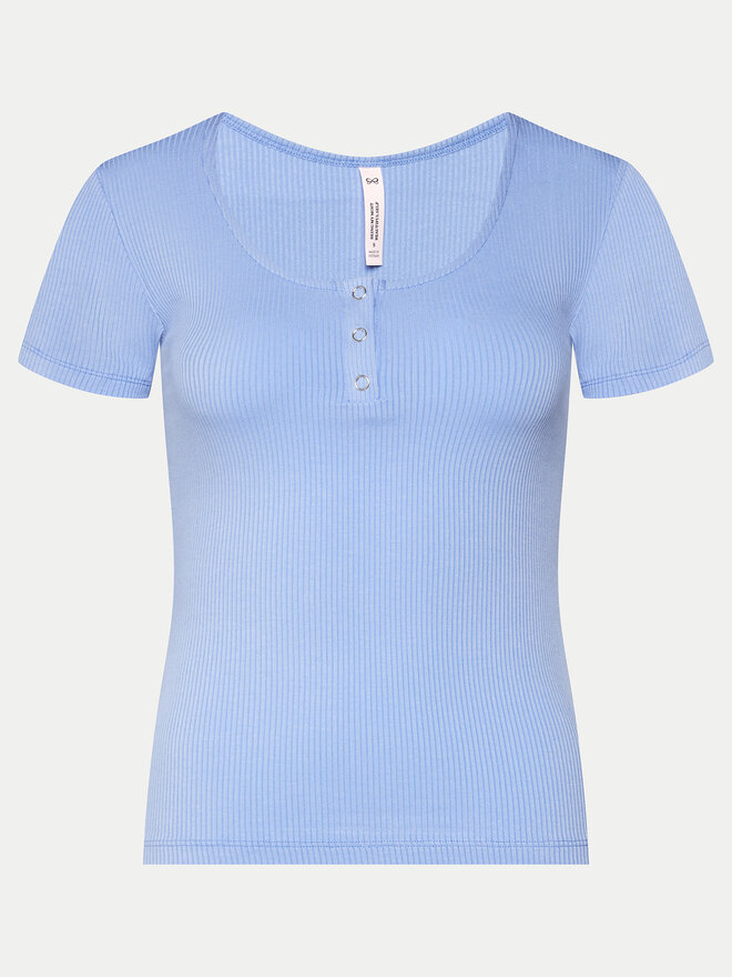 Hunkemöller Hunkemöller Μπλούζα πιτζάμας Henley 205108 Μπλε Regular Fit