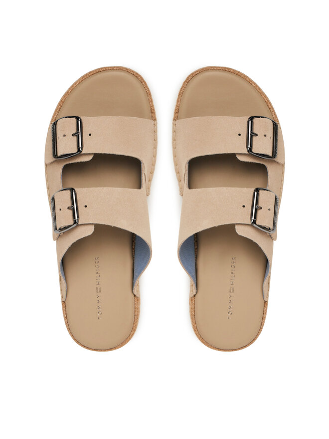 Tommy Hilfiger Espadrilles Tommy Hilfiger Flex Jutte Hilfiger Suede Sandal FM0FM05503 Beige
