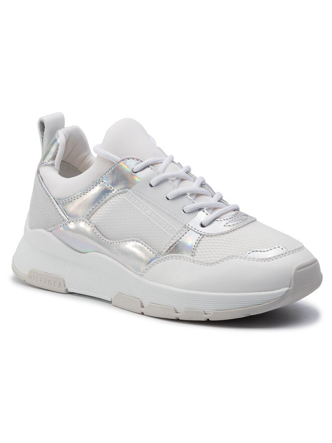 Sneakers Tommy Hilfiger Lifestyle Iridescent Sneaker FW0FW04391 Blanc chaussures