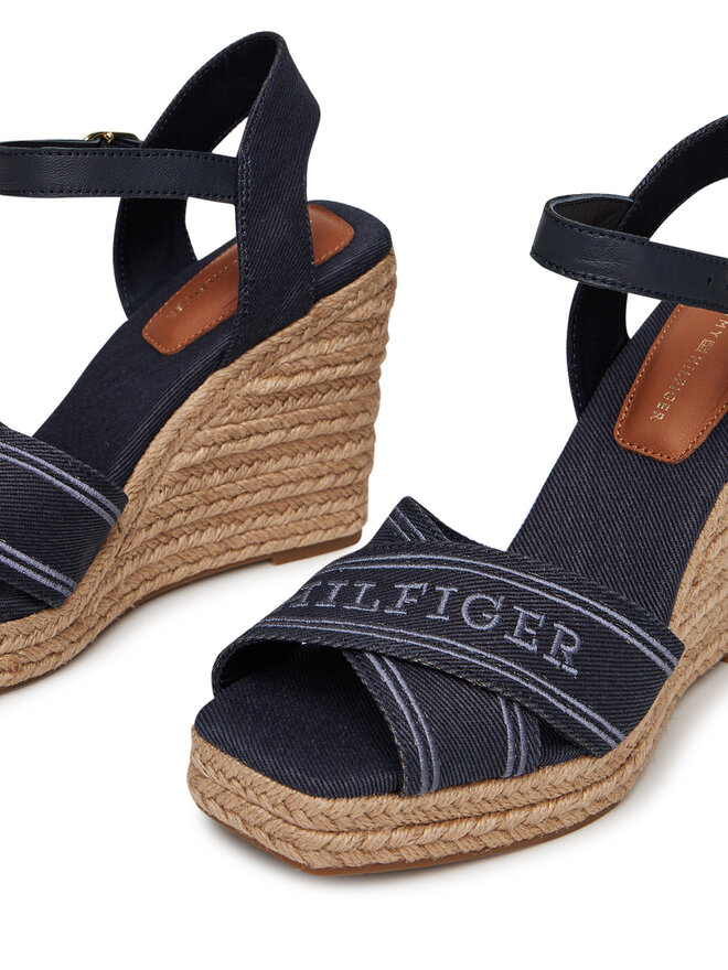 Tommy Hilfiger Espadryle Tommy Hilfiger Tommy Hilfiger Espad High Wedge FW0FW08668 Granatowy